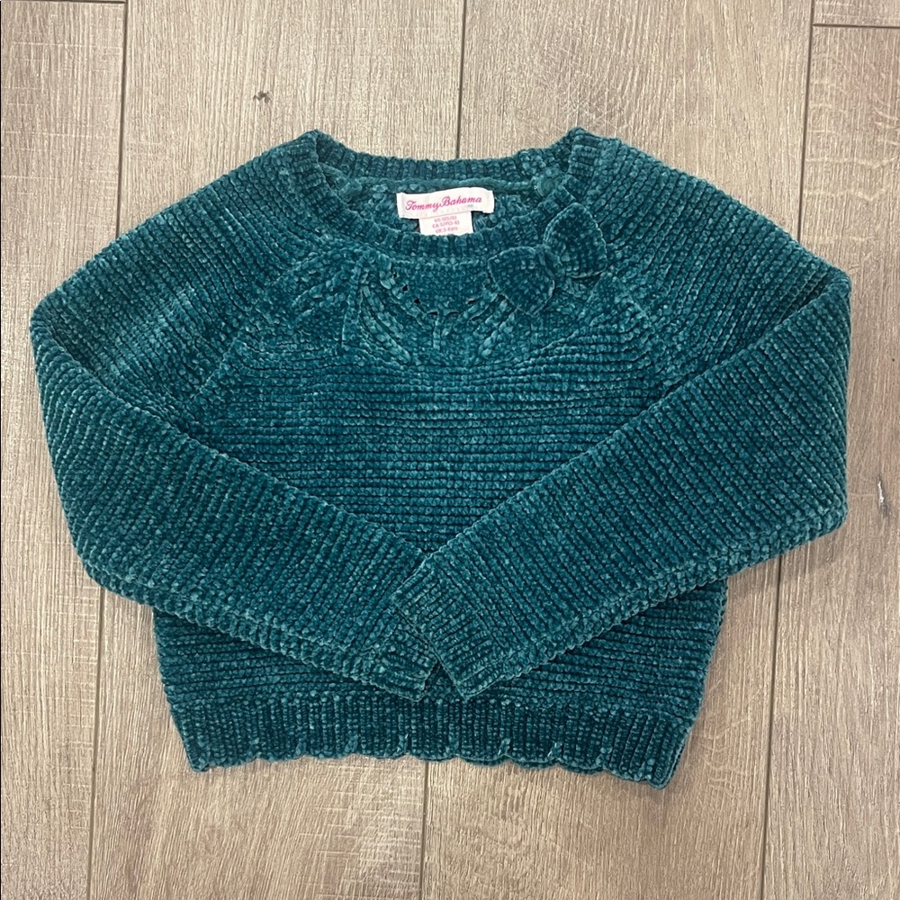 Tommy Bahama Deep Teal Knit Girls Sweater Size 5-6